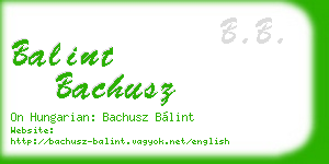 balint bachusz business card